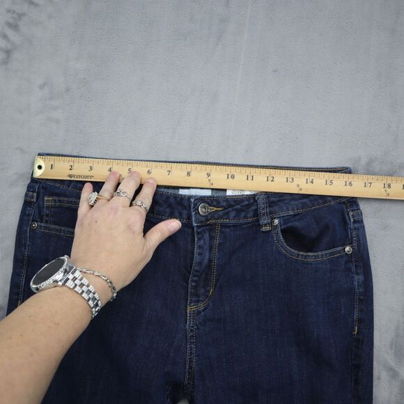 Liz Claiborne Pants Womens 12 Blue Denim Flat Front Classic Fit Straight Jeans - Picture 3 of 16